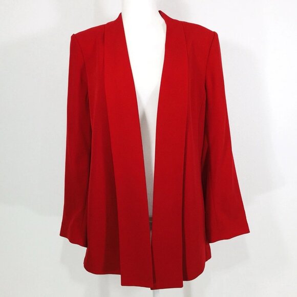 Calvin Klein Womens 2XL Red Jacket Open Front Chic Party Holiday - Picture 2 of 12